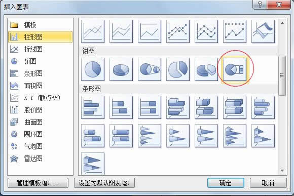 Excel2010版复合饼图制作