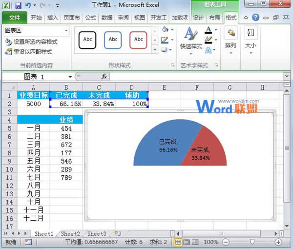Excel2010ͼ����������Բ�ٷֱȽ���ͼ