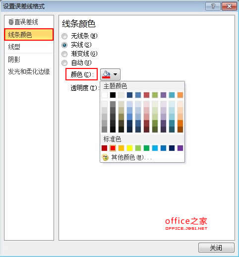 Excel2010误差线是黑色的如何更改其样式