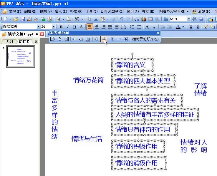 妙用WPS演示制作逻辑关系图