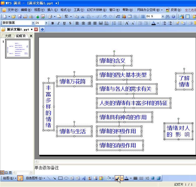 妙用WPS演示制作逻辑关系图