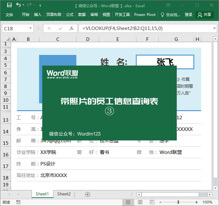 ����������߶˱���ģ����Excel��������Ƭ��Ա����Ϣ��ѯ��