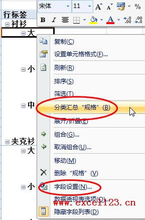 ���ɾ��excel����͸�ӱ��еķ����ܽ�