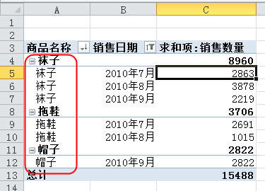 Excel����͸�ӱ����ɣ��ظ�������Ŀ��ǩ