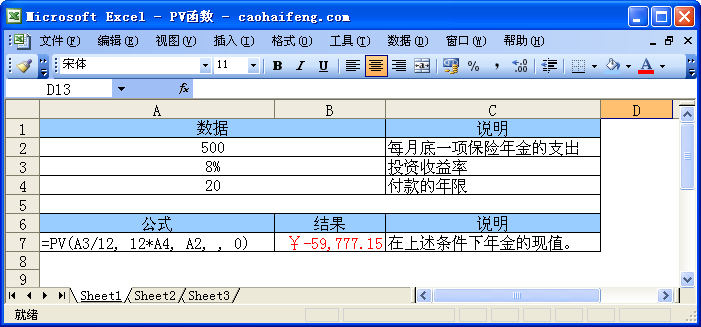 Excel��PV�������﷨���÷�