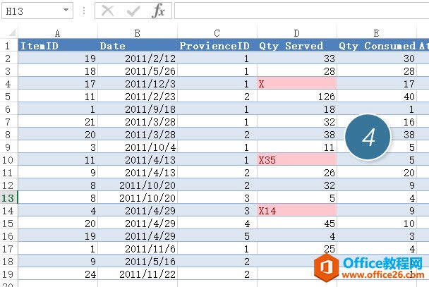 ����Excel��������ʽ �õ�Ԫ����X���žͱ���ɫ