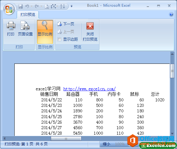 excel��ӡԤ���е���ʾ����