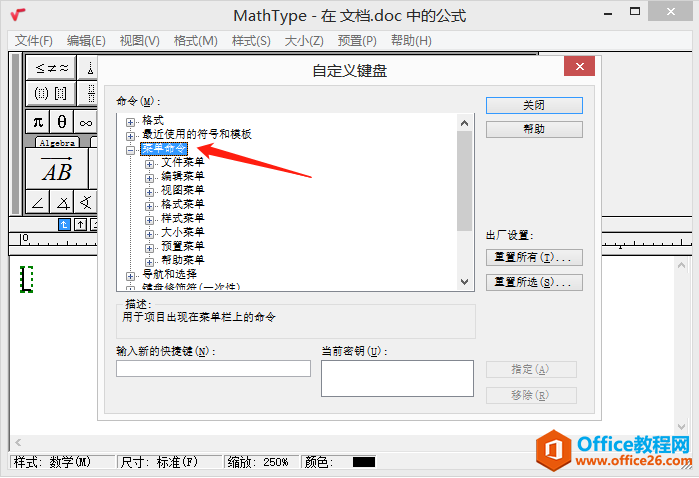 ����޸�MathType�п�ݼ���