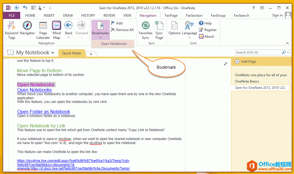 ����� OneNote ��Ѹ�����ӡ�ɾ������ת����ǩ(��ݼ� Ctrl+F2,F2)