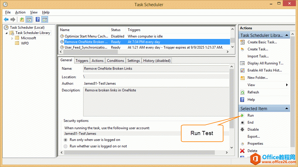 ����Զ������ɾ�� OneNote ��Ч����