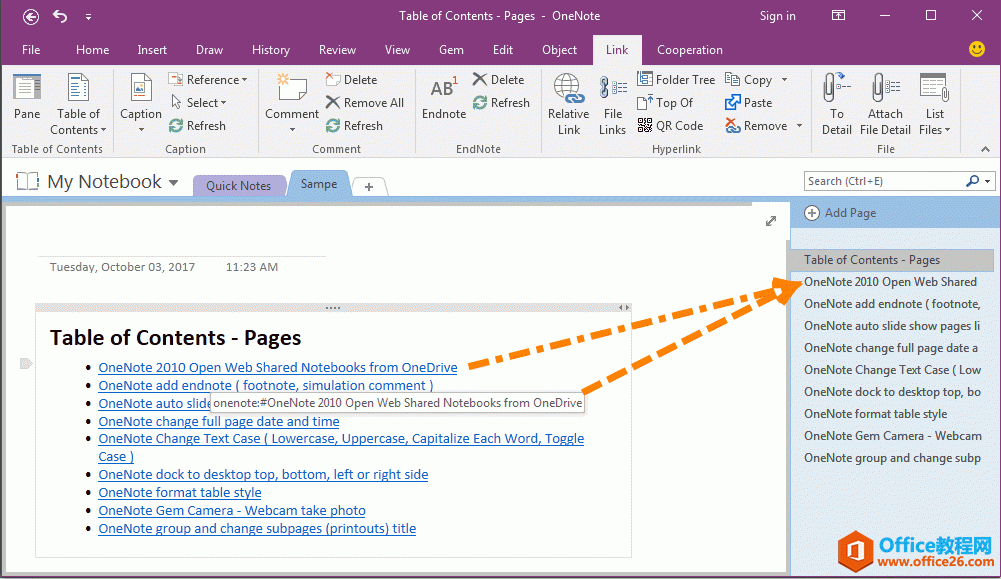 OneNote Ŀ¼ҳ - ���з����ڵ�����ҳ��