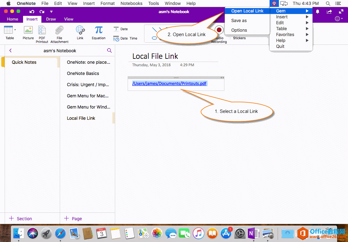��δ� OneNote ��ֱ�Ӵ򿪱������ӣ�