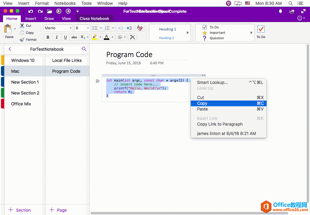 ճ�����뵽 OneNote Mac ��