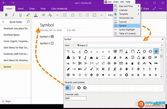 OneNote UWP ��Ҫʹ���䱦�˵��ķ��Ź���