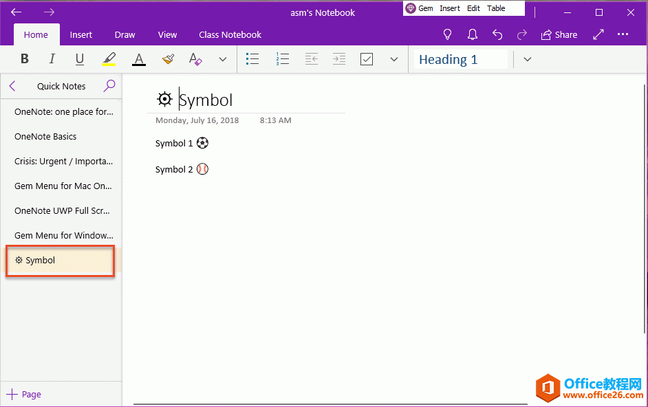 ������������û�еķ��ŵ� OneNote ��