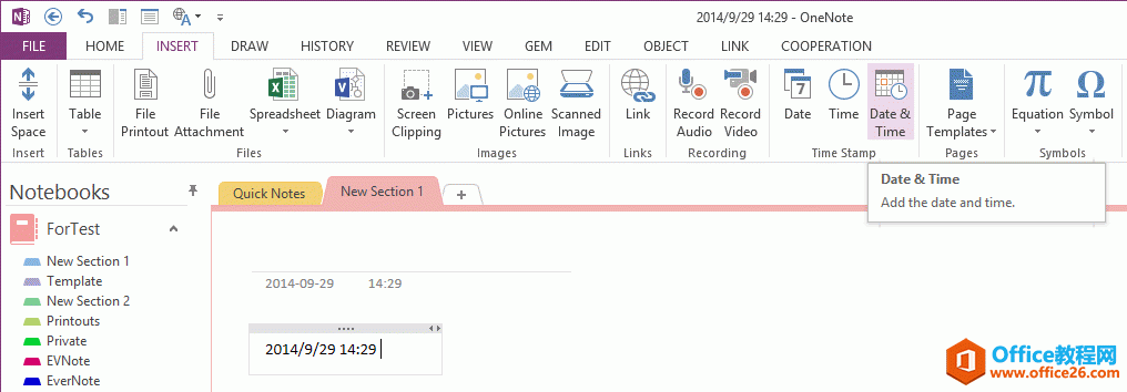 ����� OneNote �в����Զ����ʽ��ʱ������