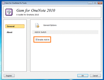 ��OneNote Gem �޸����ߵġ�ͨ�á�ѡ����� �������û��߽��ò����