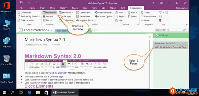 ��β��Ų鿴�Ա� 2 �� OneNote ҳ��