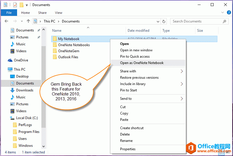 Gem �� OneNote 2010, 2013, 2016 �汾�ָ���һ���� - Open as OneNote Notebook