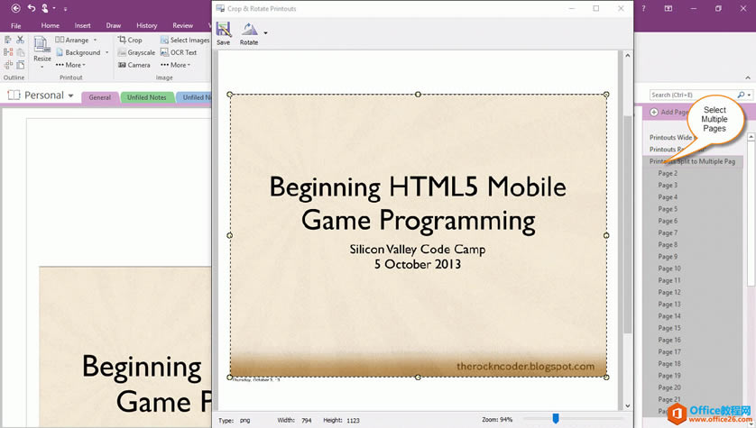 һ�� PDF �ļ��Ĵ�ӡ��ʽ����ֳɶ�� OneNote ҳ�� 