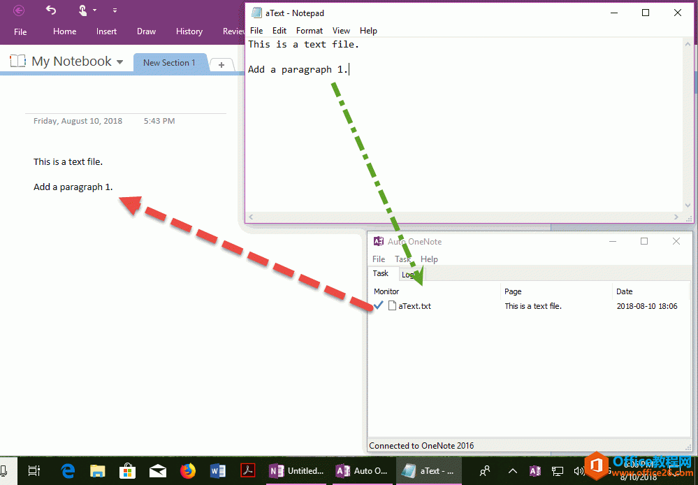 ͬ����ˢ���ı��ļ����ݵ� OneNote ҳ����