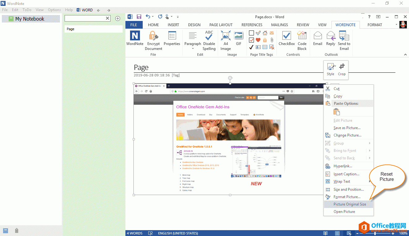 ����� WordNote ������ͼƬ��С���ָ�ͼƬԭʼ��С��
