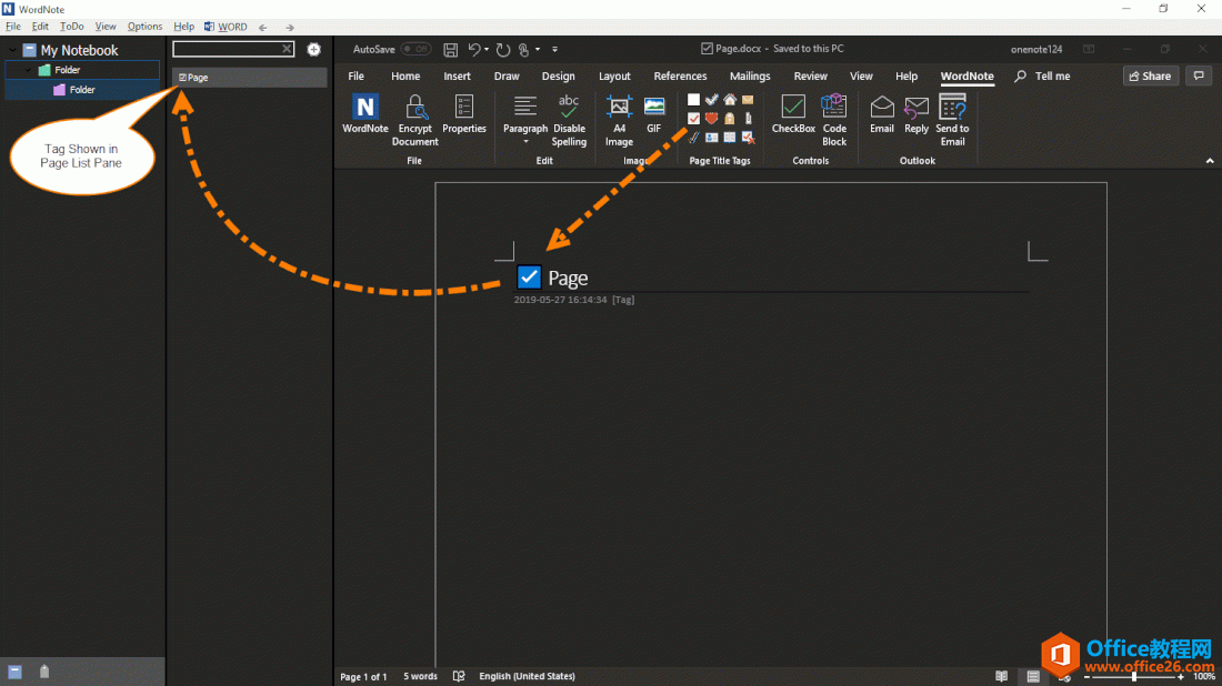 WordNote ��ҳ�漶��ı�� 