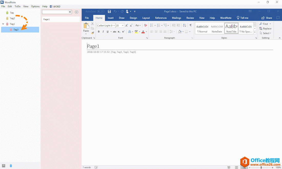 ����� WordNote ��ʹ�ñ�ǩϵͳ