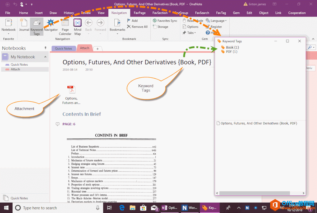 OneNote: OneNote Gem �C Favorites ��ʹ�õĵĹؼ��ֱ�ǩ 