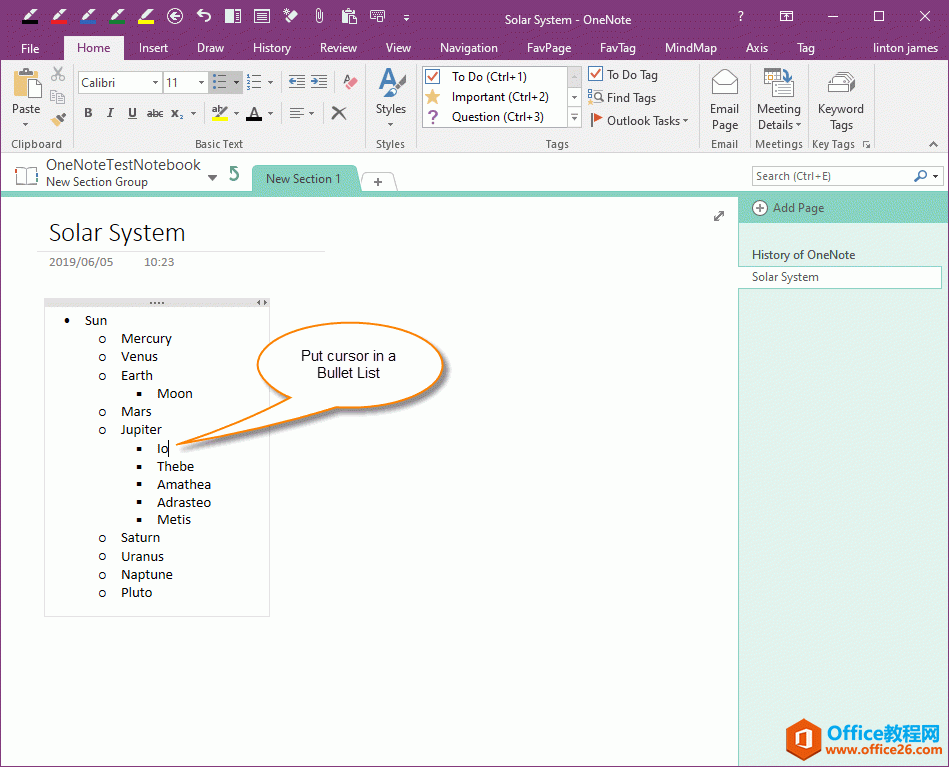 ��һ������ OneNote ��ָ��Ҫת������Ŀ����б� 