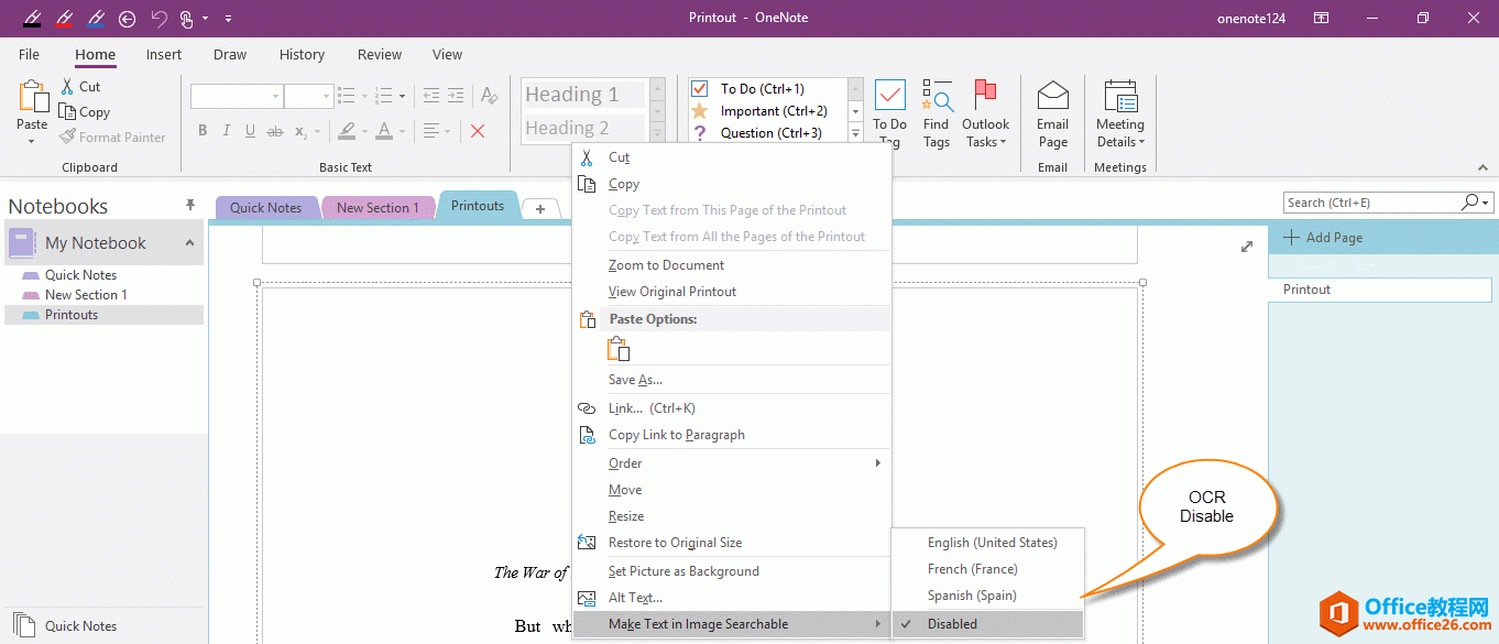 OneNote ͼƬ�������ַ�ʶ�� OCR