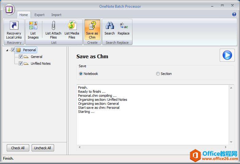 ��α��� OneNote ���±������Ϊ chm �ļ�