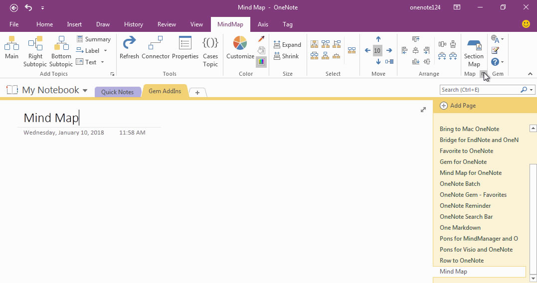 ���һ������ OneNote �����ķ�ɢ�ʹ����˼ά��ͼ