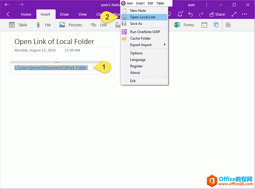 ��δ� OneNote for Windows 10 ��ı����ļ�������