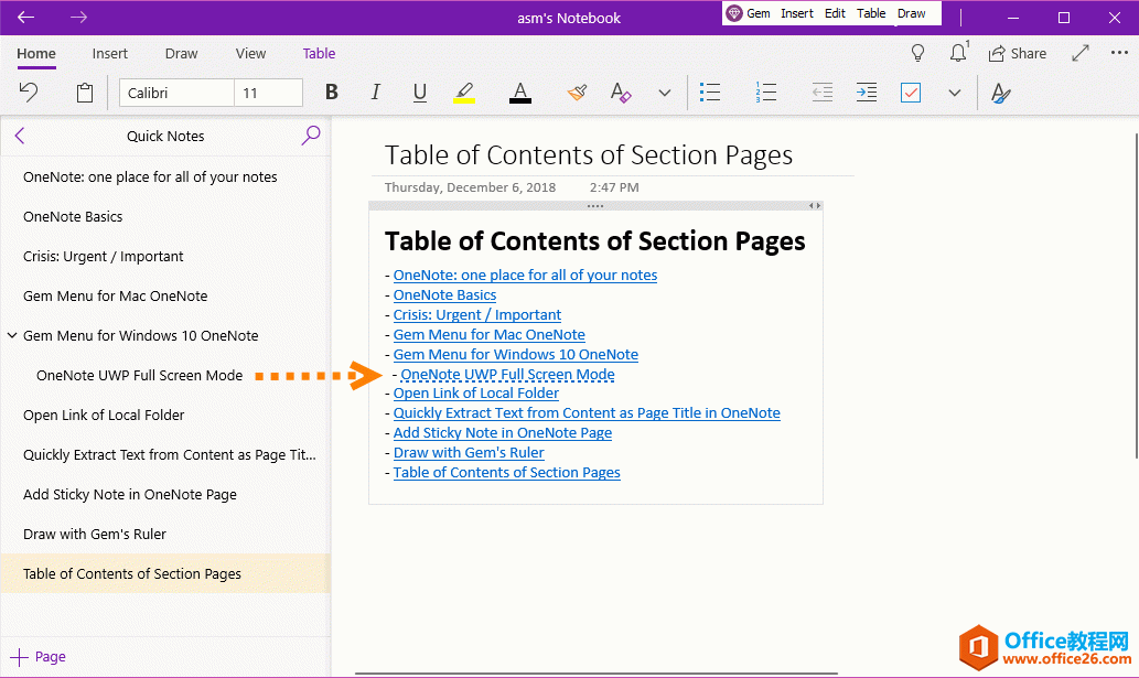 ��δ�����ǰ OneNote ������ҳ�����ģ���Ϊҳ��Ŀ¼���
