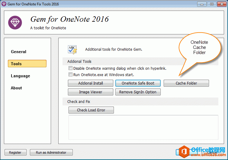 �� Gem Fix Tools �д� OneNote �Ļ����ļ���