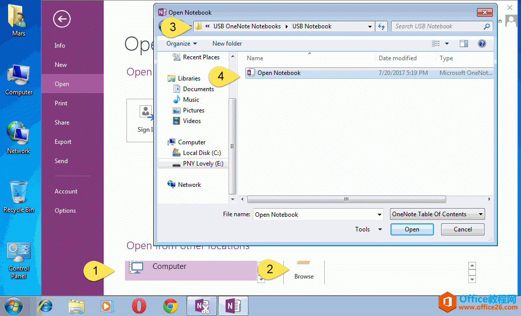 ������һ̨�������� OneNote 2013 ֱ�Ӵ� U �̱ʼǱ�