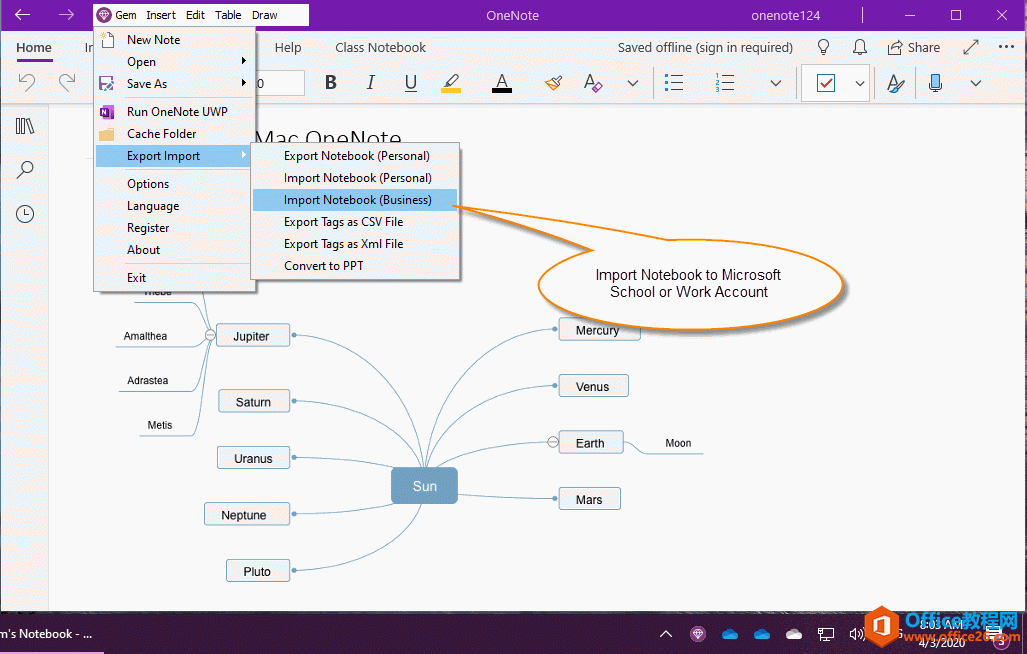 ��ε��� OneNote �ʼǱ�����ҵ��΢��ѧУ�빤���˻���OneDrive��