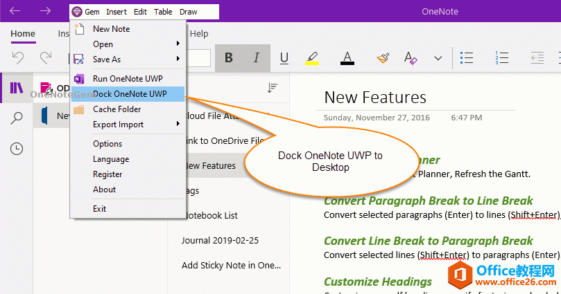 ���ͣ�� OneNote for Windows 10 ���ڵ� Windows ����