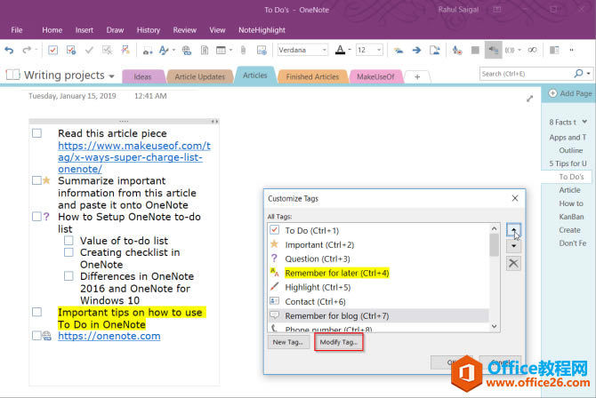 ���ʹ��OneNote��Ϊ���������б�