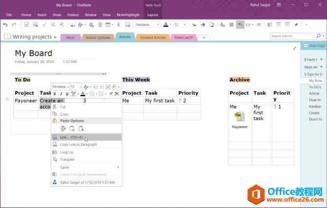���ʹ��OneNote��Ϊ���������б�