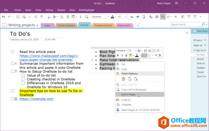���ʹ��OneNote��Ϊ���������б�