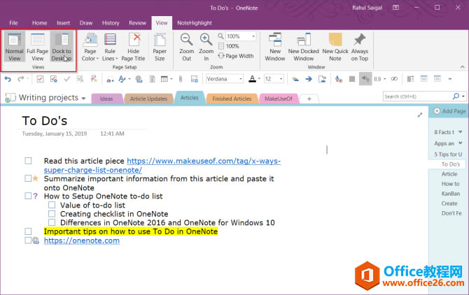 ���ʹ��OneNote��Ϊ���������б�