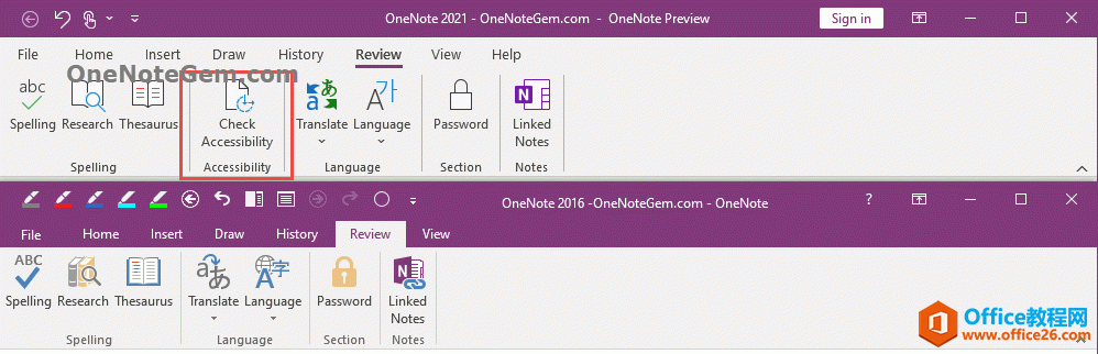 2021 �깫���� OneNote 2021 ��� OneNote 2016 ����ɾ�����¼��ɶԱ�