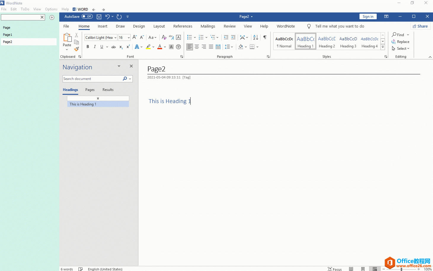 �ڸö����ϼ����������֣���ʾ�Ķ��Ƕ��� Heading 1 �����֡�