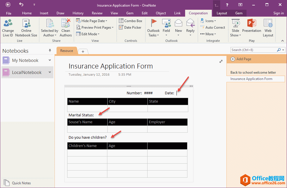 �� OneNote ��׼������
