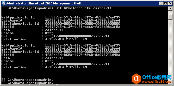 SharePoint ���ʹ��PowerShell�ָ���ɾ����վ��_��վ