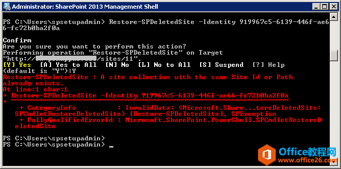 SharePoint ���ʹ��PowerShell�ָ���ɾ����վ��_��վ