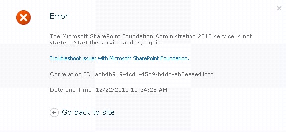 Sharepoint Farm Backup Error:Administration 2010 Service is not started_��վ