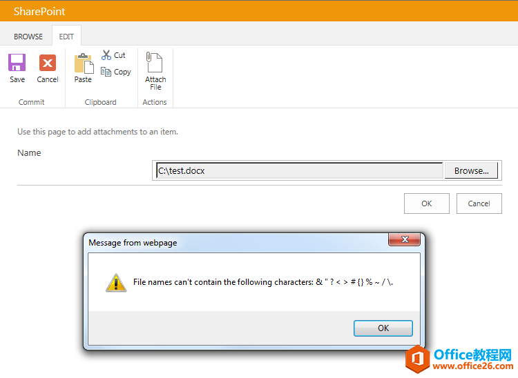 SharePoint 2013 Error - File names can't contain the following characters: & �� ?  # {} % ~ / \